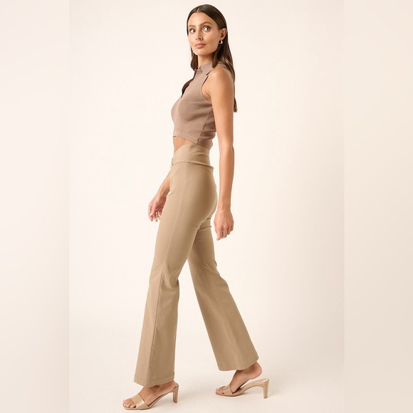 Mittoshop Surplice V Waist Flare Pants - Picture 5 of 6